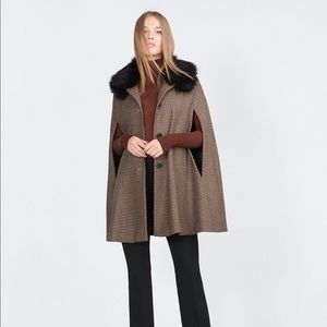 Zara Fur Collar Cape